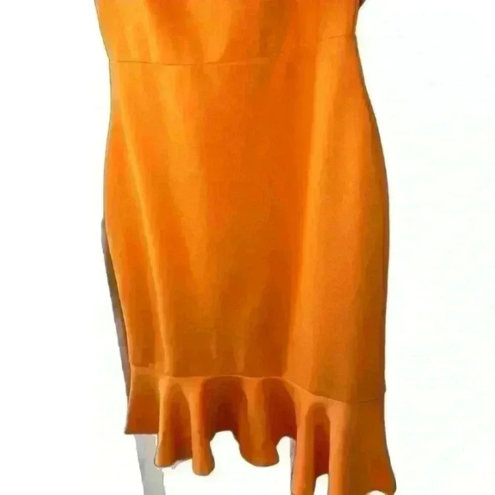 Lulus Confidence Boost Orange Off-the-Shoulder Bodycon Midi Dress - Picture 5 of 6